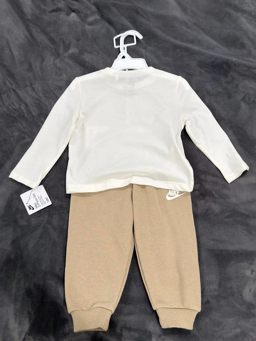 Nike Cream & Tan Kids 2-Piece Sweatshirt and Joggers Set